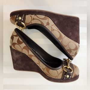 Coach Issy Monogram Wedge Heels